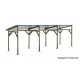 Wood Carport Shelter -- Kit - 19.3 x 6.5 x 6.8cm, HO Kibri 38349