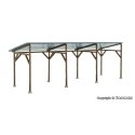 Wood Carport Shelter -- Kit - 19.3 x 6.5 x 6.8cm, HO, Kibri 38349