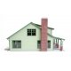 Craftsman Bungalow -- Kit - 7 x 4-7/16 x 3-7/8′ 17.7 x 4.4 x 9.8cm, HO Walthers Cornerstone 3797
