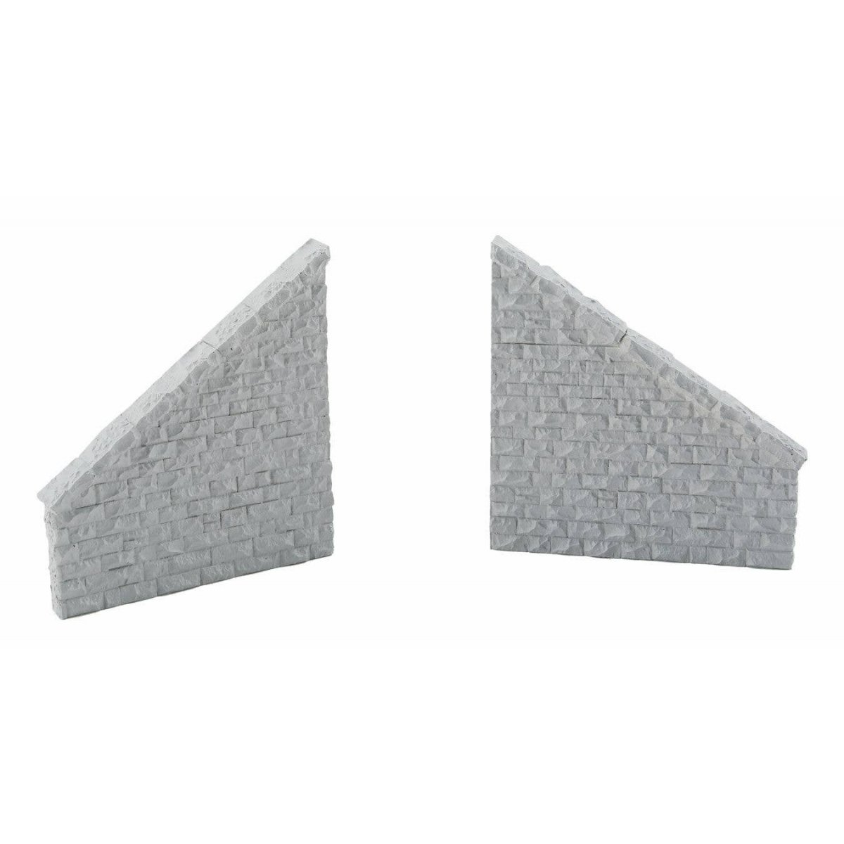Railroad Bridge Stone Wing Walls - Resin Casting -- One Each Left & Right Approximately: 3-3/4 x 7/16 x 4′ 9.5 x 1.1 x 10.1cm,