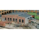 Three-Stall Roundhouse -- Kit - 14 x 14-1/4 x 4-11/16′ 35.6 x 36.2 x 11.9cm, HO, Walthers Cornerstone 3041