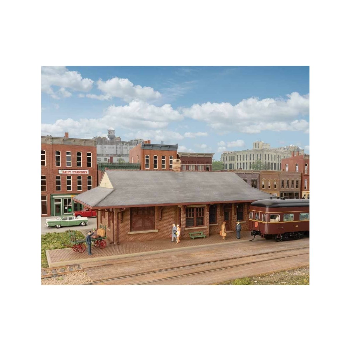 Pennsylvania System Brick Combination Station -- Kit - 12-5/8 x 6 x 3-15/16′ 32 x 15 x 10cm, HO Walthers Cornerstone 3553