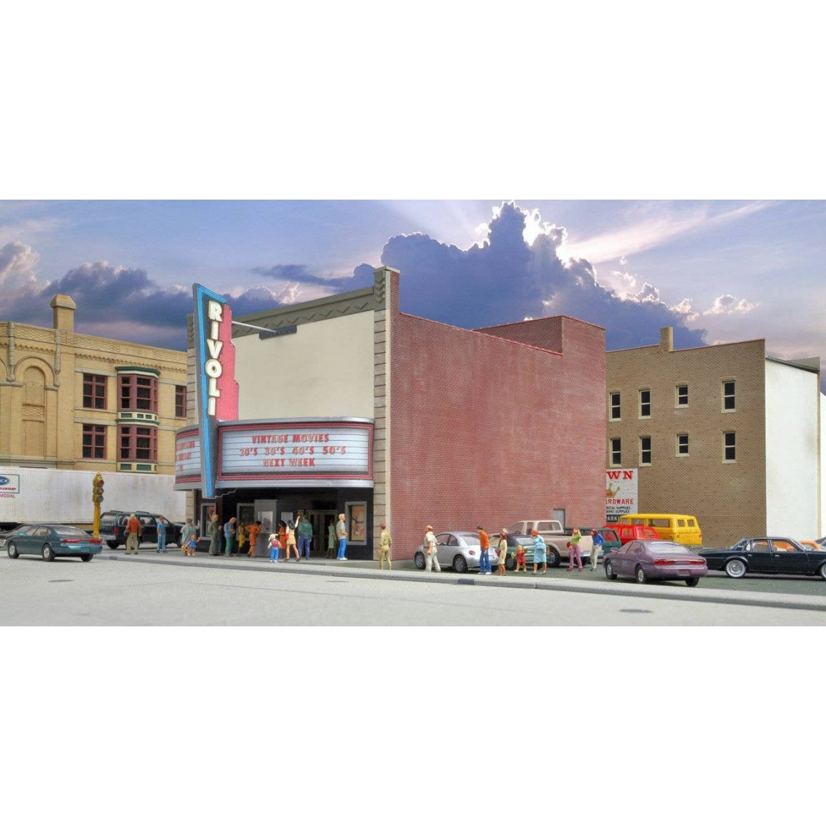 Rivoli Theatre -- Kit - 6-1/8 x 9-3/4 x 7-1/2′ 15.3 x 24.3 x 18.7cm, HO Walthers Cornerstone 3771