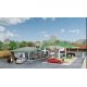 Modernized Gas Station -- Kit - Main Building: 10-1/2 x 9 x 3-3/16′ 26.6 x 22.8 x 8cm, HO Walthers Cornerstone 3542