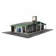 Modernized Gas Station -- Kit - Main Building: 10-1/2 x 9 x 3-3/16′ 26.6 x 22.8 x 8cm, HO Walthers Cornerstone 3542