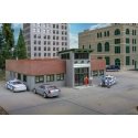 Modern Police Station -- Kit - 8 x 7-5/8 x 3′ 20.3 x 19.3 x 7.6cm, HO, Walthers Cornerstone 4201