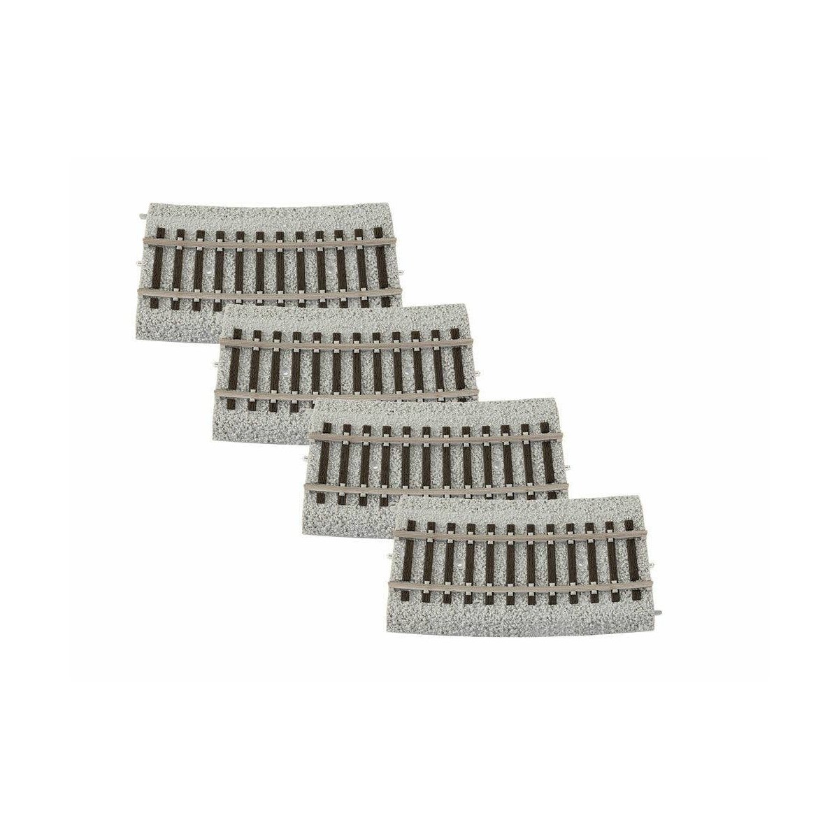 Curved Code 83 Roadbed Track - MagneLock -- 1/3 20′ Radius Curve pkg(4), HO Lionel 8768074