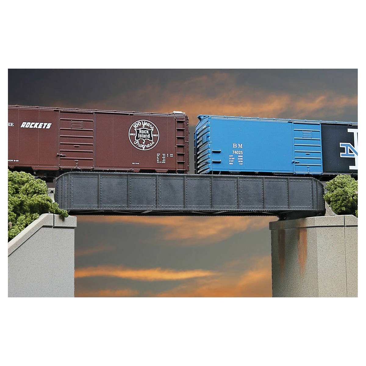 50′ Single-Track Railroad Through Girder Bridge -- Kit - 6-15/16 x 2-3/8 x 1-3/32′ 17.6 x 6 x 2.7cm, HO Walthers Cornerstone
