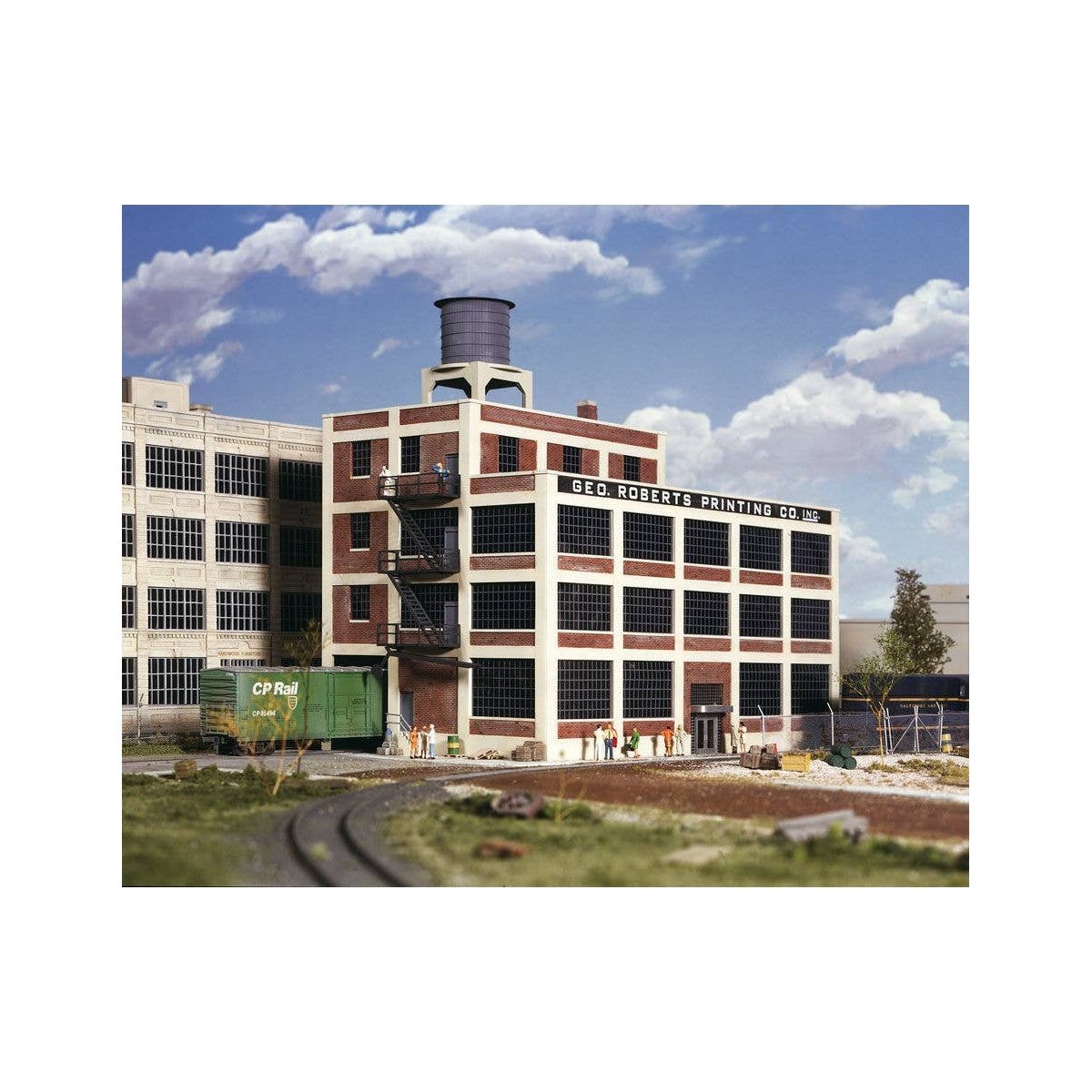 George Roberts Printing Company -- Kit - 12-3/4 x 7-1/2 x 9′ 31.6 x 19.3 x 22.9cm, HO Walthers Cornerstone 3046