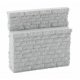 Single-Track Railroad Bridge Stone Abutment - Low - Resin Casting -- Approximate dimensions: 3-1/8 x 3/4 x 3′ 7.9 x 1.9 x 7.6c