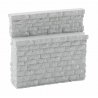 Single-Track Railroad Bridge Stone Abutment - Low - Resin Casting -- Approximate dimensions: 3-1/8 x 3/4 x 3′ 7.9 x 1.9 x 7.6c