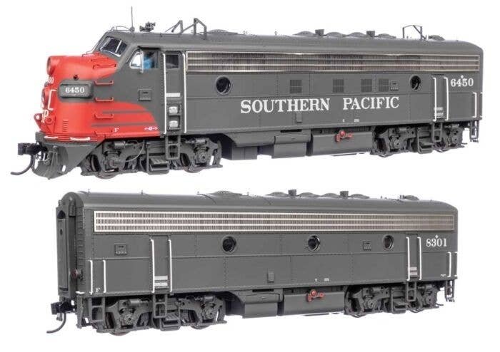 EMD FP7 & F7B - LokSound 5 Sound & DCC -- Southern Pacific(TM) 6450 & 8301 (gray, Scarlet, white), HO, WalthersProto 42559