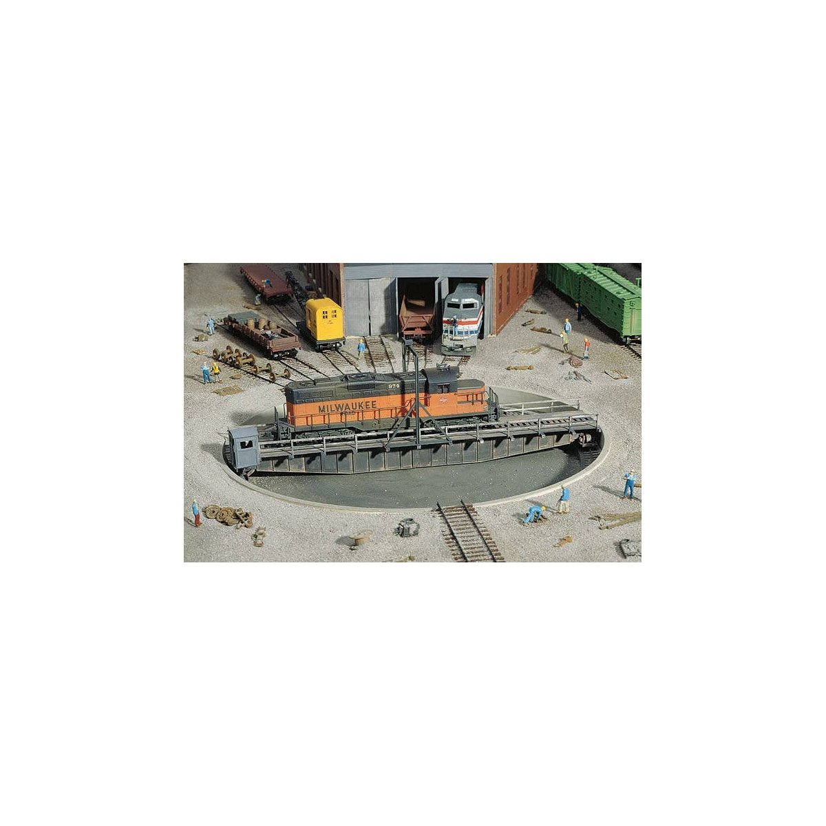 90′ Turntable -- Kit - Pit Diameter: 13-3/16′ 33cm Bridge Holds Loco Up To 12-3/8′ 30.9c, HO Walthers Cornerstone 3171