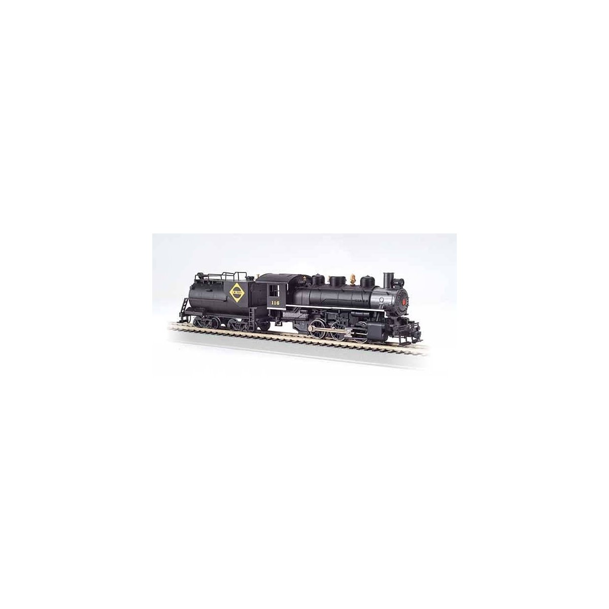 USRA 0-6-0 Switcher with Vanderbilt Tender - Standard DC -- Erie 116 (black, graphite), HO, Bachmann Industries 50712