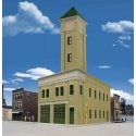 Two-Bay Fire Station -- Kit - 8 x 4-7/8 x 5-1/2′ 20.3 x 12.4 x 14cm, HO, Walthers Cornerstone 4022