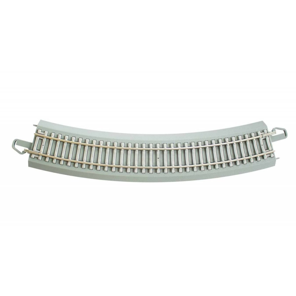 Curved Track with Nickel Silver Rail, Gray Roadbed, Concrete Ties - E-Z Trac -- 22′ 55.9cm Radius pkg(4), HO Bachmann Industri