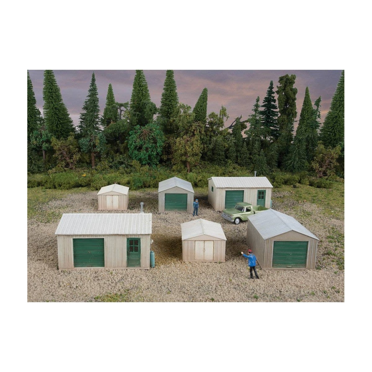 Metal Yard Shed -- Kit - Set of 2 each of 3 styles, HO Walthers Cornerstone 4123