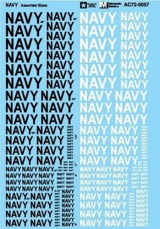 Military Decal Set -- Navy - Various Sizes, 1/72, Microscale Industries Inc AC720057