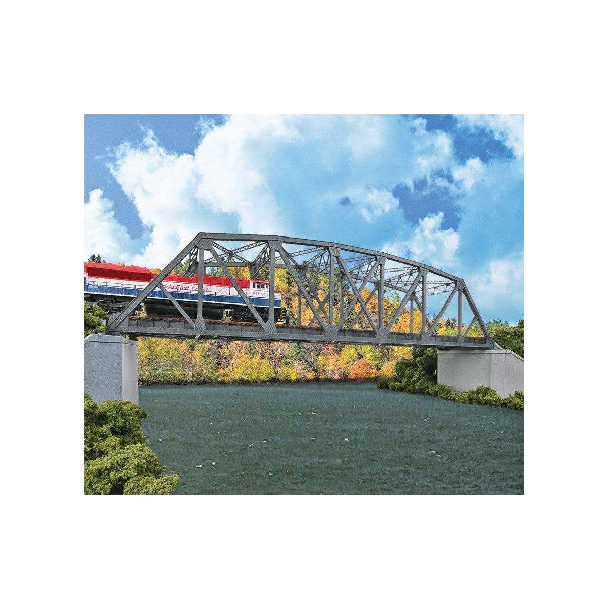 Arched Pratt Truss Railroad Bridge -- Double-Track Kit - 23 x 5 x 5-1/4′ 58.4 x 12.7 x 13.3cm, HO Walthers Cornerstone 4522