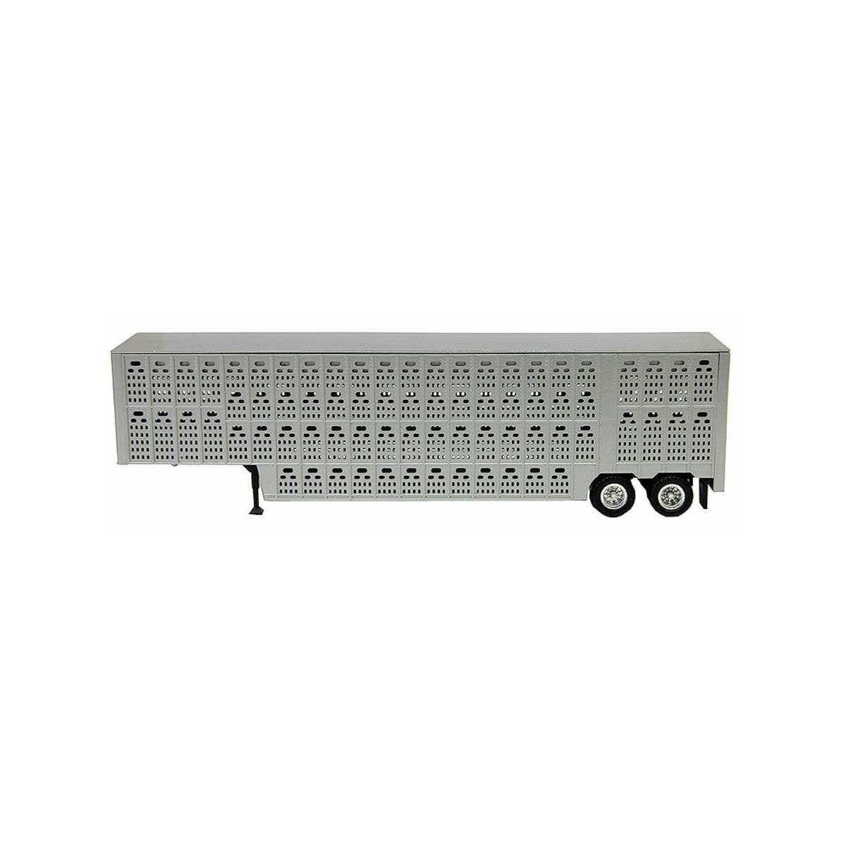 48′ Livestock Trailer - Assembled -- Silver, HO Herpa Models 5354