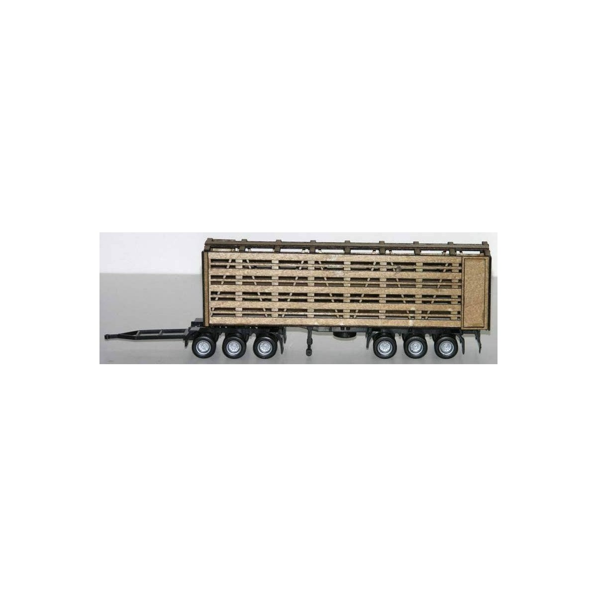 Australian Road Train Stock Trailer w/3-Axle Converter Dolly - Laser-Cut Kit -- Undecorated, HO Herpa Models 5481