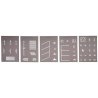 Street Marking Stencils -- 5 Stencils w/43 Symbols, N, Noch Gmbh & Co 34240