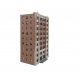 City Apartment Background Building -- Kit - 8-1/8 x 5-3/16 x 12-11/16′ 20.6 x 13.2 x 32.2cm, HO Walthers Cornerstone 3770