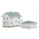 Two-Story House with Garage -- Kit - 5 x 2-1/2 x 4-1/16 12.7 x 6.3 x 10.3cm, HO Walthers Cornerstone 3792