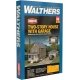 Two-Story House with Garage -- Kit - 5 x 2-1/2 x 4-1/16 12.7 x 6.3 x 10.3cm, HO Walthers Cornerstone 3792