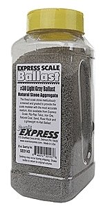 Natural Stone Ballast -- 30 Light Gray (1 Quart) HO & O Scale, O, Scenic Express SE0143
