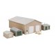 Pole Barn and Sheds -- Kit - Set of Four Buildings, HO Walthers Cornerstone 4125