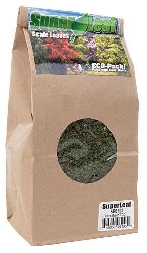 SuperLeaf Scale Model Leaf Flake 24oz ECO-Pak -- Olive Green, All Scales, Scenic Express 6153