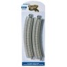 Curved Track with Nickel Silver Rail, Gray Roadbed, Concrete Ties - E-Z Trac -- 18′ 45.7cm Radius pkg(4), HO Bachmann Industri