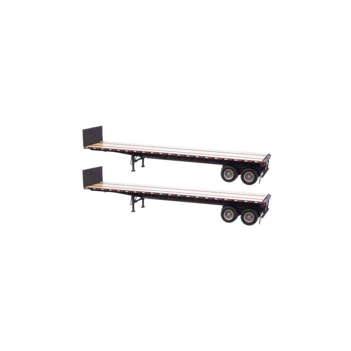 40′ Flatbed Trailer - Ready to Run - 2-Pack -- Black, HO, Walthers SceneMaster 2703