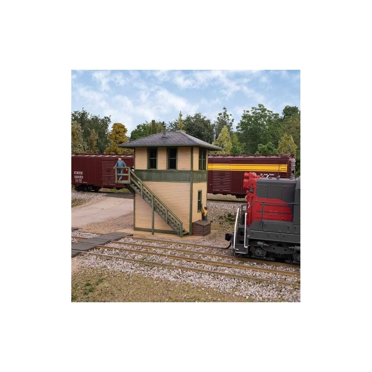 Trackside Signal Tower -- Kit - 1-7/8 x 2-27/32 x 3-5/16′ 4.7 x 7.2 x 8.4cm, HO Walthers Cornerstone 3556