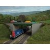 Modern Steel Highway Overpass with Concrete Sides -- Kit - 12-15/16 x 4-3/4′ 32.9 x 12cm, HO Walthers Cornerstone 4567