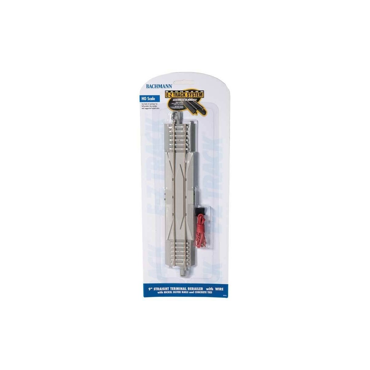 Straight Track w/Nickel Silver Rail, Gray Roadbed, Concrete Ties - E-Z Track -- 9′ 22.9cm Straight Section pkg(4), HO Bachmann