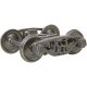 2-Rail AAR Bettendorf Style Metal Trucks -- With 33′ Smooth-Back Metal P48 Wheels 1 Pair, O, Kadee Quality Products 756