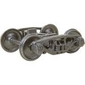 2-Rail AAR Bettendorf Style Metal Trucks -- With 33′ Smooth-Back Metal P48 Wheels 1 Pair, O, Kadee Quality Products 756