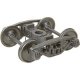 2-Rail AAR Bettendorf Style Metal Trucks -- With 33′ Smooth-Back Metal P48 Wheels 1 Pair, O, Kadee Quality Products 756