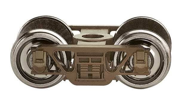 Andrews Leaf-Spring Friction-Bearing Trucks with Metal Wheels -- 1 Pair, HO, Bachmann Industries 42910