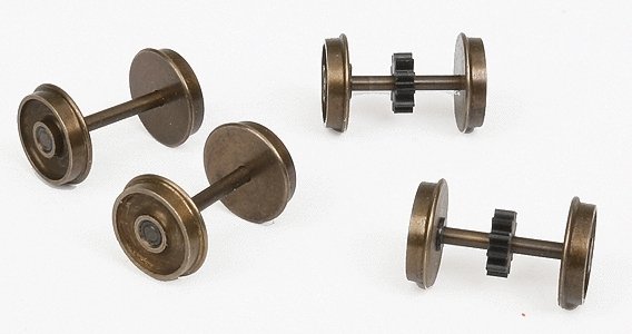 11 Tooth Geared Wheelsets -- 40`/110 ROCO/AHM Alco C424 Wheelsets: 2 Geared 11T SG x .307` , HO, Northwest Short Line 26546