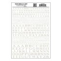 Dry Transfer Alphabet - Railroad Roman - 1/16, 3/32, 1/8, 3/16, 1/4 & 5/16′ -- White, All Scales, Woodland Scenics 702