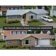 Ranch House with Attached 2-Car Garage -- Kit - 7-3/4 x 4-3/16 x 2-3/8′ 19.6 x 10.6 x 6cm, HO Walthers Cornerstone 4155