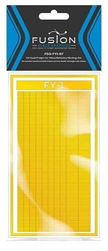 Railroad Freight Car Yellow Reflective Markings Set, HO, FUSION SCALE GRAPHICS 160001