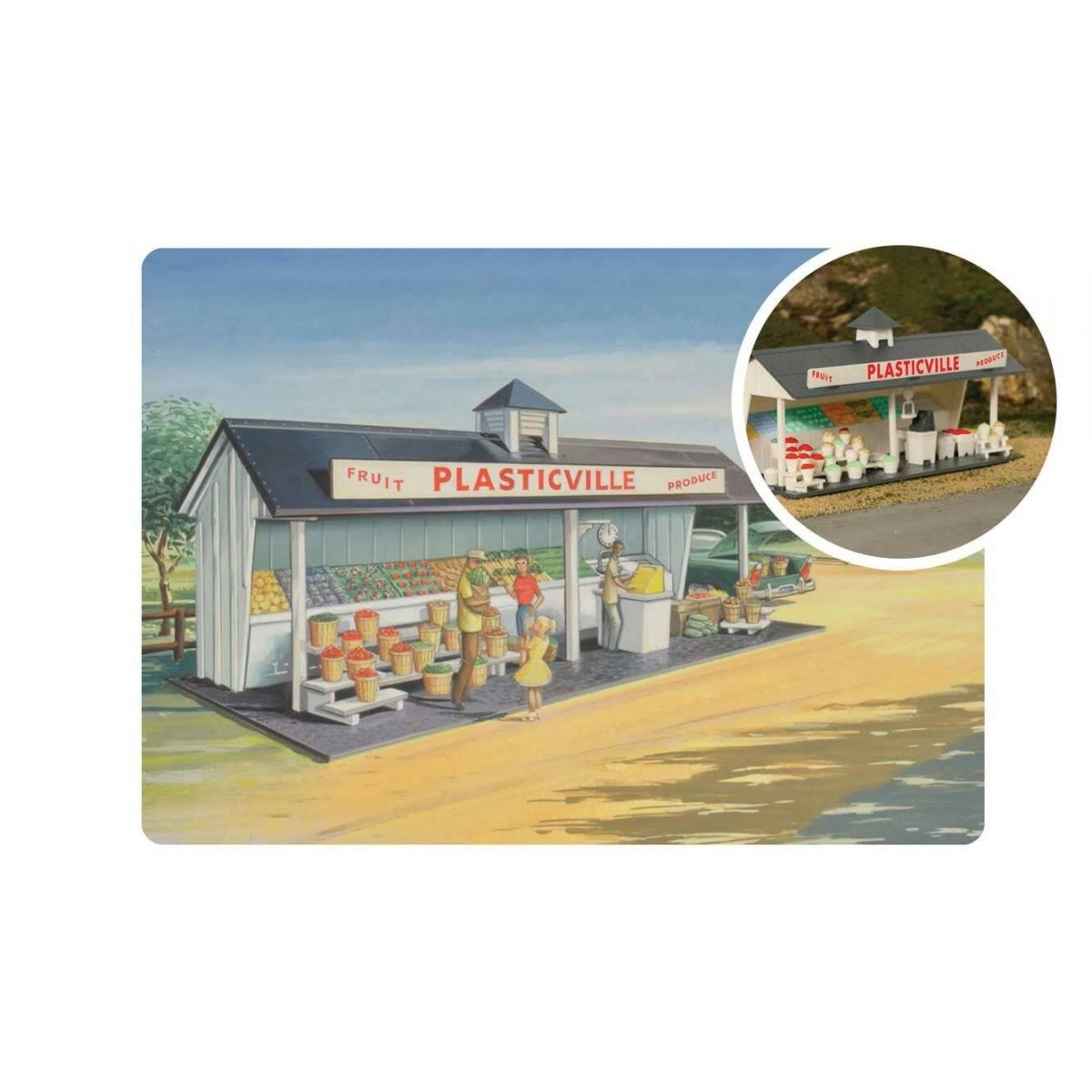 75th Anniversary Roadside Stand - Plasticville U.S.A.(R) -- Kit - 75th Anniversary Packaging, O Bachmann Industries 45632