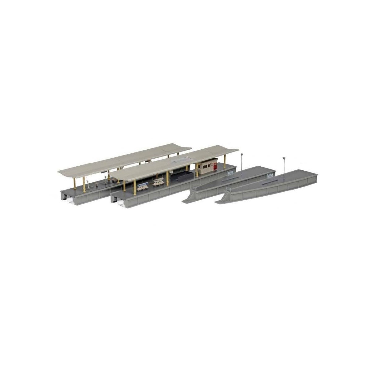 Island-Style Platform Set -- Kit - Includes 1 Each: Platform A, Platform B, Platform End, Details, Japane, N Kato USA Inc 23177