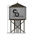 Operating Water Tower with Sound and Motorized Spout -- Assembled - Chesapeake & Ohio (Weathered, gray, black, Progress Logo), H