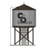 Operating Water Tower with Sound and Motorized Spout -- Assembled - Chesapeake & Ohio (Weathered, gray, black, Progress Logo), H