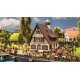 Half-Timber Tavern with Beer Garden -- Laser-Cut Kit - 7-7/16 x 6-3/4 x 7-1/4′ 18.9 x 17.2 x 18.5cm, HO Noch Gmbh & Co 66401